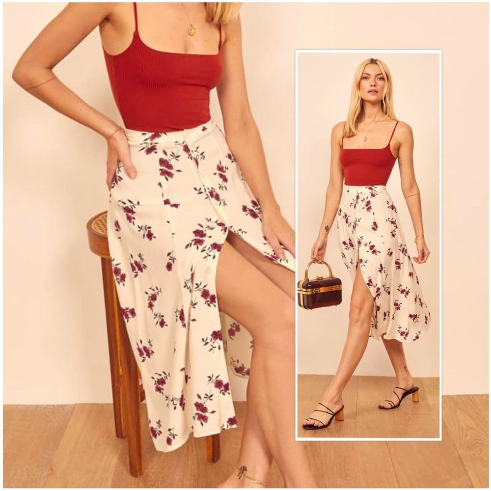 Reformation Hermosa Floral Skirt
